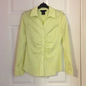 Pastel Yellow Button Up with Rouching